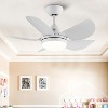 YUHAO 42 in. Indoor Modern Contemporary Matte White ABS Blades Integrated Dimmable LED Ceiling Fan with Light and Remote Control - 2 of 4