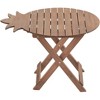 Teal Island Designs Modern Acacia Wood Outdoor Folding Table 19" x 27" Natural Oil Pineapple for Patio Home House Balcony Deck Shed - 3 of 4