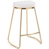 Mid-Century Modern Boucle Fabric Stool with Upholstered Seat and Durable Frame for Kitchen, Bar, or Dining Area - 2 of 4
