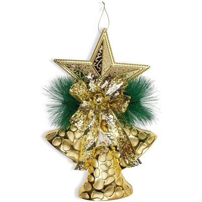 11"x17" Hanging Gold Bell Christmas Tree Ornaments with String for Decorating Tees and Party Decorations