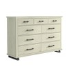 64" Dresser with 9 Drawers Cut Off-White - Festivo: Modern Farmhouse Style, Iron Leg Support, MDF Construction - 4 of 4