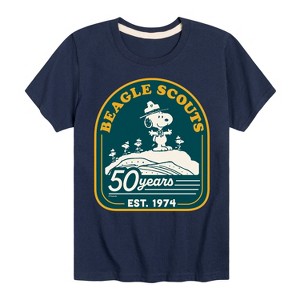 Boys' - Peanuts - Fifty Years Mountain Short Sleeve Graphic T-Shirt - 1 of 4