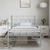 vidaXL White Metal Twin Bed Frame with Headboard, Heavy-Duty, Under-Bed Storage, No Mattress - 3 of 4