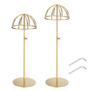 Unique Bargains Non-Slip Stainless Steel Adjustable Height Wigs Hat Display Stand Holder 2 Pcs - 1 of 3