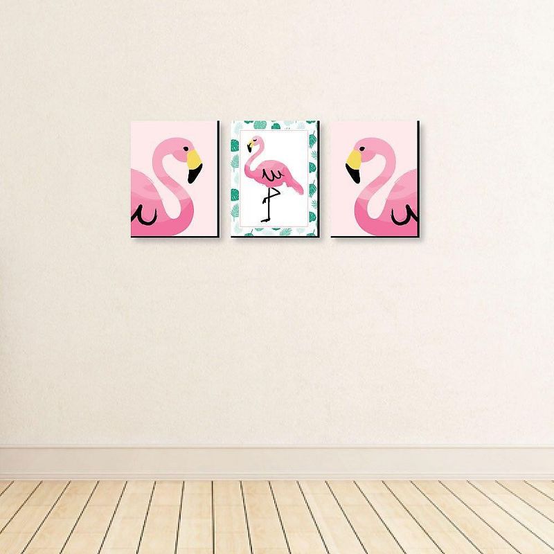 Big Dot of Happiness Pink Flamingo - Tropical Summer Nursery Wall Art, Kids Room Decor & Home Decor - Gift Ideas - 7.5 x 10 inches - Set of 3 Prints, 3 of 8