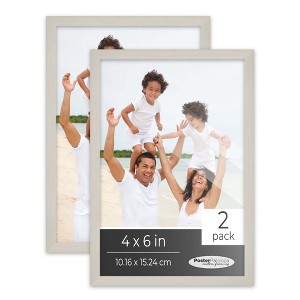 PosterPalooza | Pack of 2 White Washed Picture Frames | Solid Wood | UV-Resistant Acrylic | Easy Gallery Wall - 1 of 4