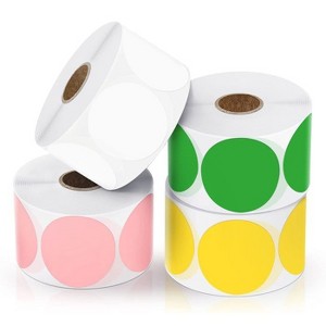 JADENS 2-Inch Round Thermal Sticker Labels – Self-Adhesive, Waterproof, 750 Labels/Roll (4 Pack) - 1 of 4