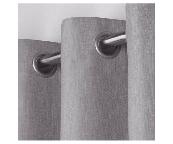 Linen Thermal Curtain Panel Set Gray (54"x108") - Exclusive Home