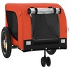 vidaXL Pet Bike Trailer Orange and Black Oxford Fabric and Iron 48.8" x 20.9" x 20.9" - 4 of 4