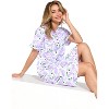 Casual Nights Women's Henley Nightshirts Set of 2, Floral Short Sleeve Nightgowns & Solid Sleepwear Shirt - 3 of 4