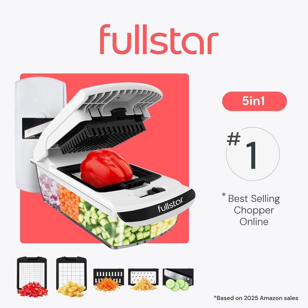 Fullstar 5-in-1 Viral Vegetable Chopper and Slicer White