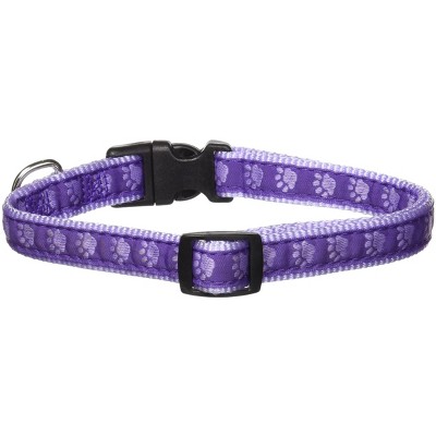 Casual Canine TwoTone Pawprint Dog Collar, 14-20-Inch, Purple