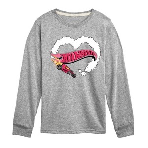 Boys' - Hot Wheels - Burnout Heart Long Sleeve Graphic T-Shirt - 1 of 4