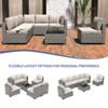homfan 7-Piece Outdoor Patio Furniture Set - Waterproof Rattan Sectional Sofa with Cushions & Glass Top Table, Patio Conversation Set for Backyard - 3 of 4
