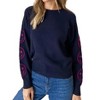 Women's Smiley Good Mood Pullover Sweatshirt - SIX/FIFTY - image 3 of 4