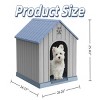 SEVOBAL Pet Crates and Houses Ventilated Dog House with Elevated Floor, Weatherproof Puppy Shelter for Breeds Easy Clean, Blue, 26.26"*24.57"*25.83" - 3 of 4