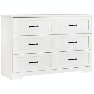 GAOMON 6 Drawers Dresser, Wooden Dresser for Bedroom, Chest of Drawers with Anti-Tip Device and Metal Handle, Drawer Organizer - 1 of 4