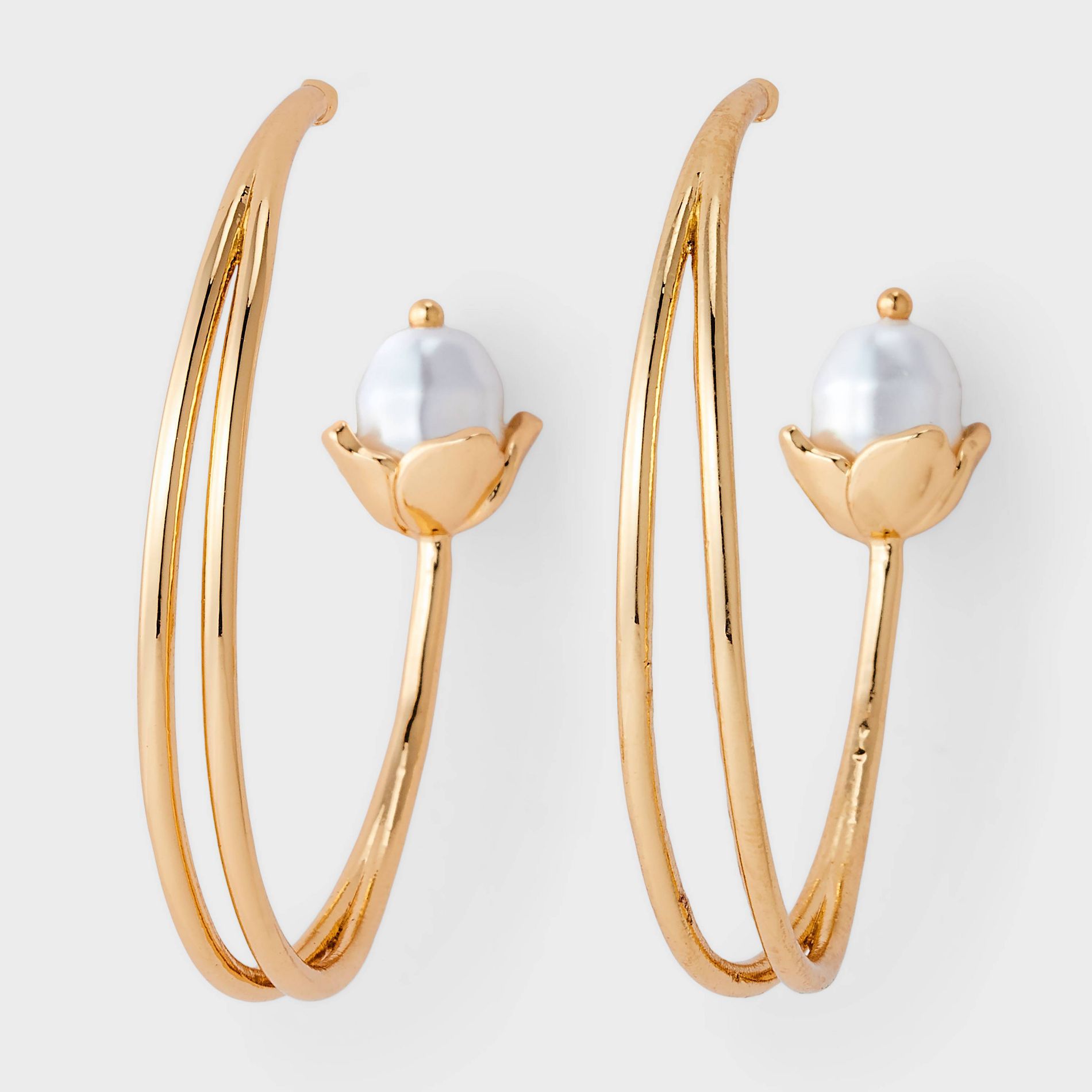 Hoop Pearl Earring - A New Day™ Gold