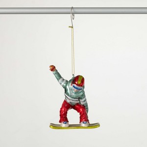 4.5"H Sullivans Retro Snowboarder Christmas Ornament, Multicolor, Christmas Tree Decor - 1 of 2