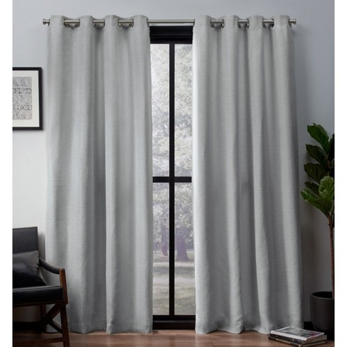Leeds Woven Blackout Curtain Panels Dove Grey 52x108 Exclusive