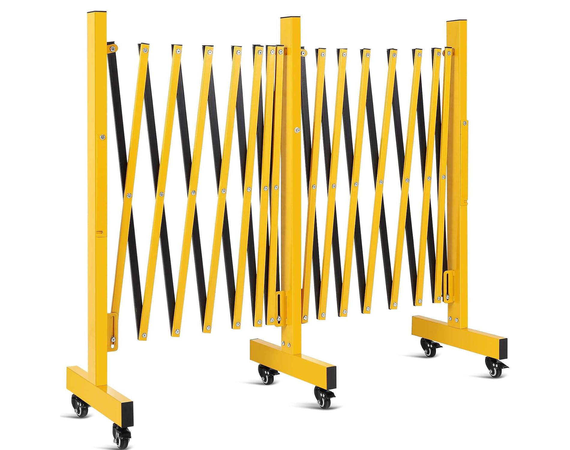 Expandable Barricade Gate Outdoor, 23FT Folding Safety Barrier Gate, Metal Scissor Crowd Control Gate