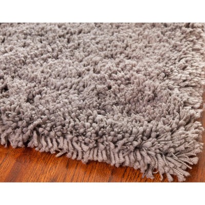 Handmade Gray Tufted Shag Wool Area Rug 2'6" x 4'