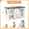47" Cat Litter Box Enclosure Furniture with LED Light,Hidden Cat House with Stairs And Scratching Post,Modern Cat Cabinet Side Table-LAOTIES - 4 of 4