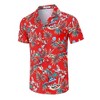 Clearlove Men's Hawaiian Shirt Short Sleeves Printed Button Down Summer Beach Dress Shirts - 2 of 4