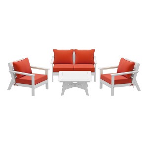 WestinTrends Avalon Outdoor 5-Piece Modular Sectional Patio Furniture Sofa Set - 1 of 4