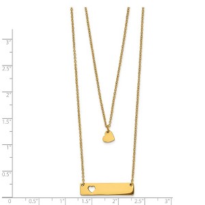 Chisel Stainless Steel Yellow IP-plated Heart and Bar Multi Strand 15.5" Cable Chain Necklace with a 1.5" Ext. - 1 of 3