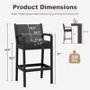 Outdoor Bar Stools Set of 2, Wicker Bar Height Patio Chairs with Cushions, Wicker Barstools Indoor Outdoor Bar Stool - 2 of 4