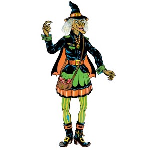 Beistle Vintage Halloween Jointed Witch, 4' 9", (1/Pkg) Multicolored - 1 of 4