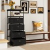 Tangkula 4-Drawer Dresser w/ Shelf w/ Fabric Bins Industrial Storage Tower Unit - 3 of 4