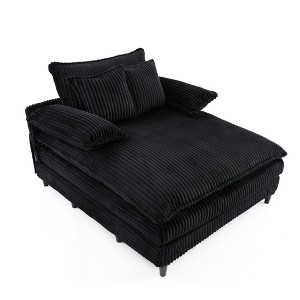Dexmalle Corduroy Fluffy Cushioned Sofa Bed with 2 Pillows and 4 gears - 1 of 4