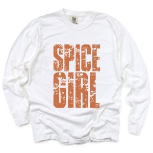 Spice Girl Block Distressed - Women's Garment Dyed Long Sleeve Graphic T-Shirt - 1 of 4