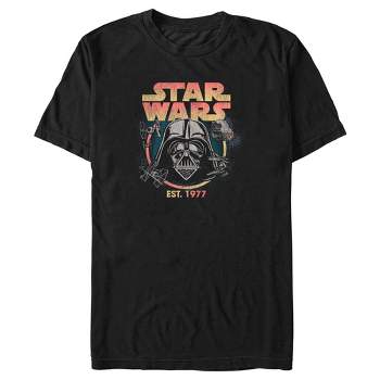 Men's Star Wars: A New Hope Distressed Logo Est. 1977 T-shirt - Black - 1x Big Tall : Target Men's Star Wars: A New Hope Distressed Logo Est. 1977 T-shirt - Black - 1x Big Tall : Target