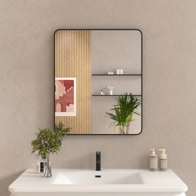 30x36 In Rounded Rectangle Bathroom Mirror, Oil Rubbed Bronze Bathroom Vanity Mirror Farmhouse, Anti-Rust, Hangs Horizontally or Vertically