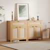 Modern Rattan Buffet Cabinet Narrow Sideboard with Storage Adjustable Shelves Coffee Bar Console Table for Home Kitchen Entryway Living Room - 2 of 4