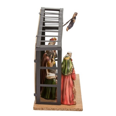 Kurt Adler 10-Piece Porcelain Christmas Nativity Set with Metal Crèche