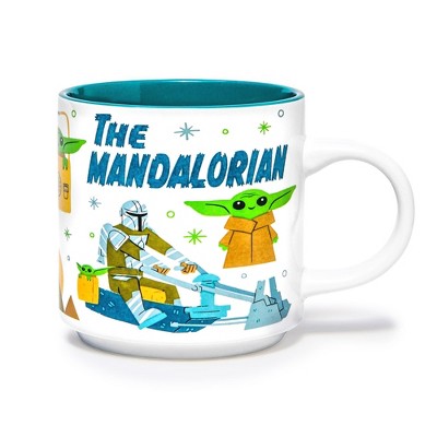 Star Wars The Mandalorian Protect Navy Grogu Ceramic Mug, 20 oz.