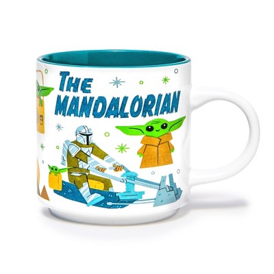 Silver Buffalo Star Wars: The Mandalorian Grogu Holiday Sweater Ceramic  Camper Mug | 20 Ounces