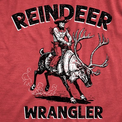 Мужские футболки Crazy Dog T-Shirts, Inc. Mens Funny T Shirts Reindeer Wrangler Sarcastic Christmas Graphic Novelty Tee For Men - Crazy Dog Men's T Shirt Gift For Christmas Red S — фото 2