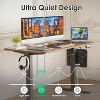 Infurnic Desks, Standing Desk with Splice Board, Adjustable Height Sit Stand Desk for Office or Home, Brown, 24"*48"*27.5" - 3 of 4