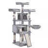 FEANDREA 66.5" Cat Tree Large Cat Tower Cat Condo with Scratching Posts Board 2 Caves 3 Plush Perches - 2 of 4