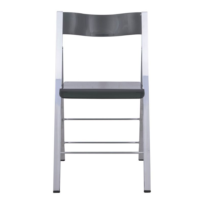 LeisureMod Menno Acrylic Folding Dining Chair with Iron Base, 3 of 10