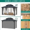 Hardtop Gazebo, Aluminum Frame Gazebos with GPolycarbonate Double Roof, Permanent Outdoor Metal Pavilion Weatherproof & UV Protection - 4 of 4
