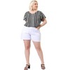 Agnes Orinda Women's Plus Size Cute Short Sleeve V Neck Casual Stripe Blouses - image 3 of 4