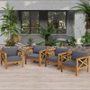 NAYSAYE Patio Chaise Lounges Outdoor Acacia Wood Armchair Set with Cushions for Outdoor Gatherings, Gray and Teak, 28.7"*27.9"*24" - 2 of 4