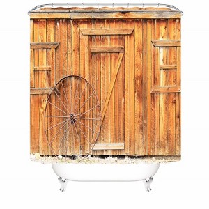 Farm Wooden Door Shower Curtains for Bathroom Waterproof Fabric Bath Curtain Durable Soft Stylish Bathroom Decor 72x72 Inch - 1 of 1