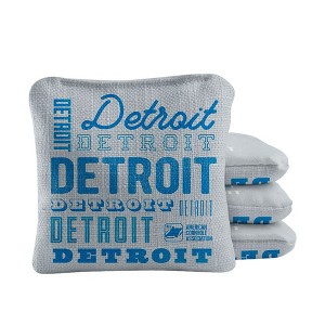 Skip's Garage | Gameday Detroit Football Synergy Pro Gray Cornhole Bags (Set of 4) - 1 of 4